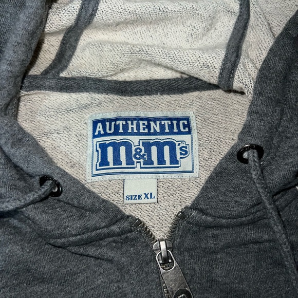 M&M Grey Zip Up Hoodie Size xl - Picture 2 of 5